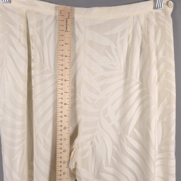 VALENTINO MISS V SILK Blend ITALY🇮🇹MADE Straight Pants Floral CRUPPO CFT 44/10 - Picture 5 of 11